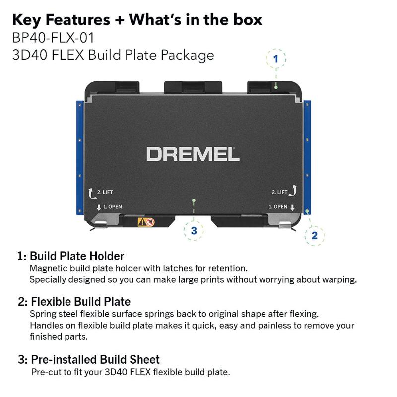 Dremel 3D40 FLX Build Plate Kit Features