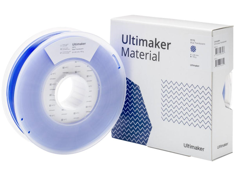 Ultimaker PETG filament – Blue transparent spool for 3D printing